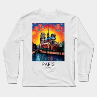 Paris Notre Dame Pop Art France Long Sleeve T-Shirt